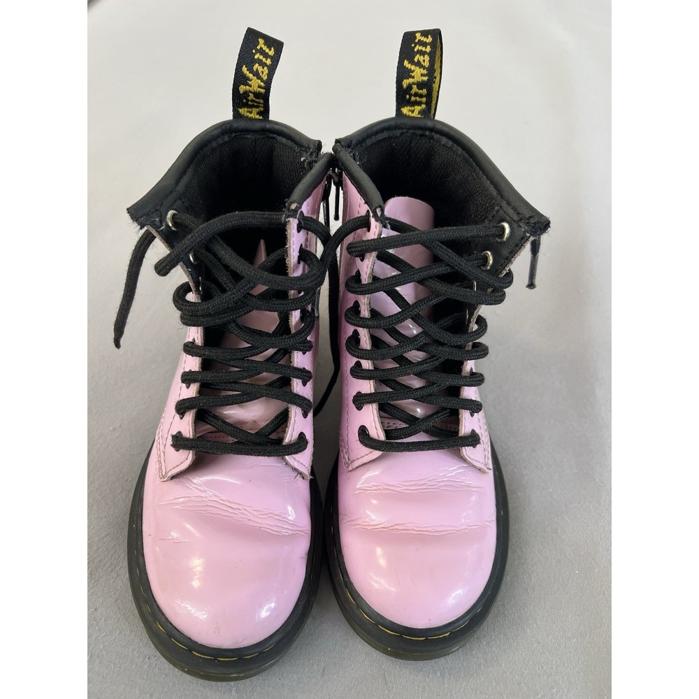 Dr Martens 1460 J Pink Patent Leather Ankle Boots Youth Kids Size 12 US